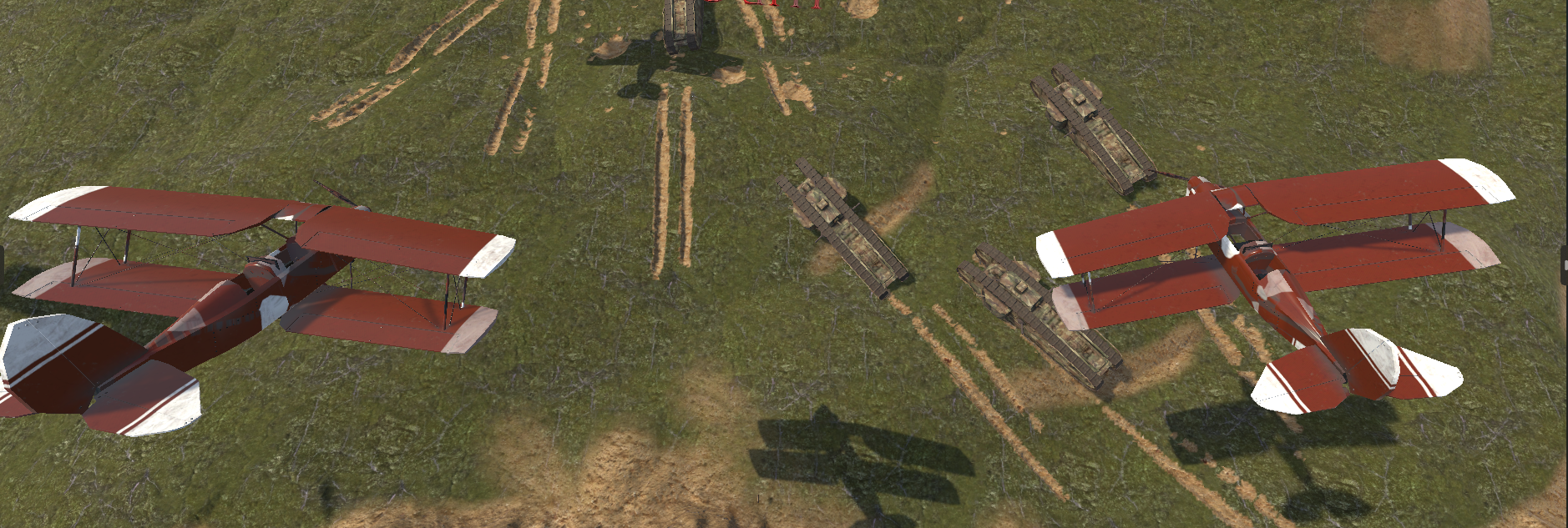 Shellstorm: The Great War - vehicles screenshot - biplanes and tanks